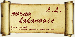 Avram Lakanović vizit kartica
